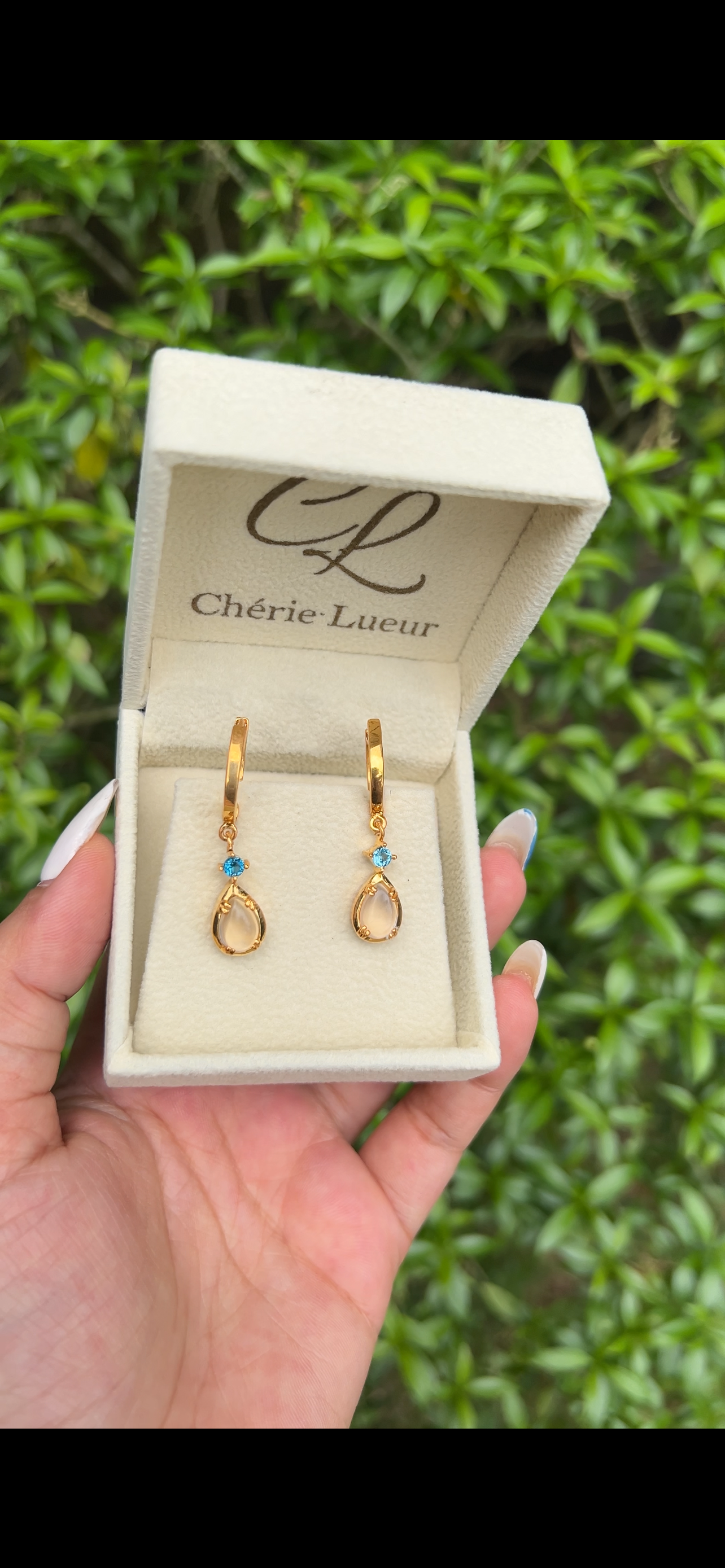 Moonstone & London Blue Topaz Katrina Earrings - CLJ794