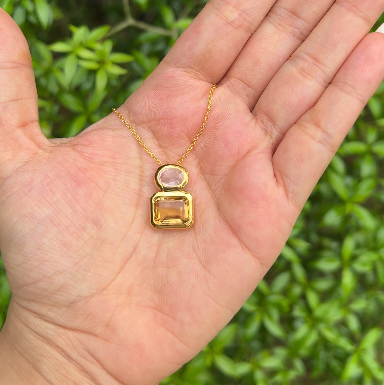 Rose Quartz & Citrine Rowena Convertible Necklace - CLJ707RQC