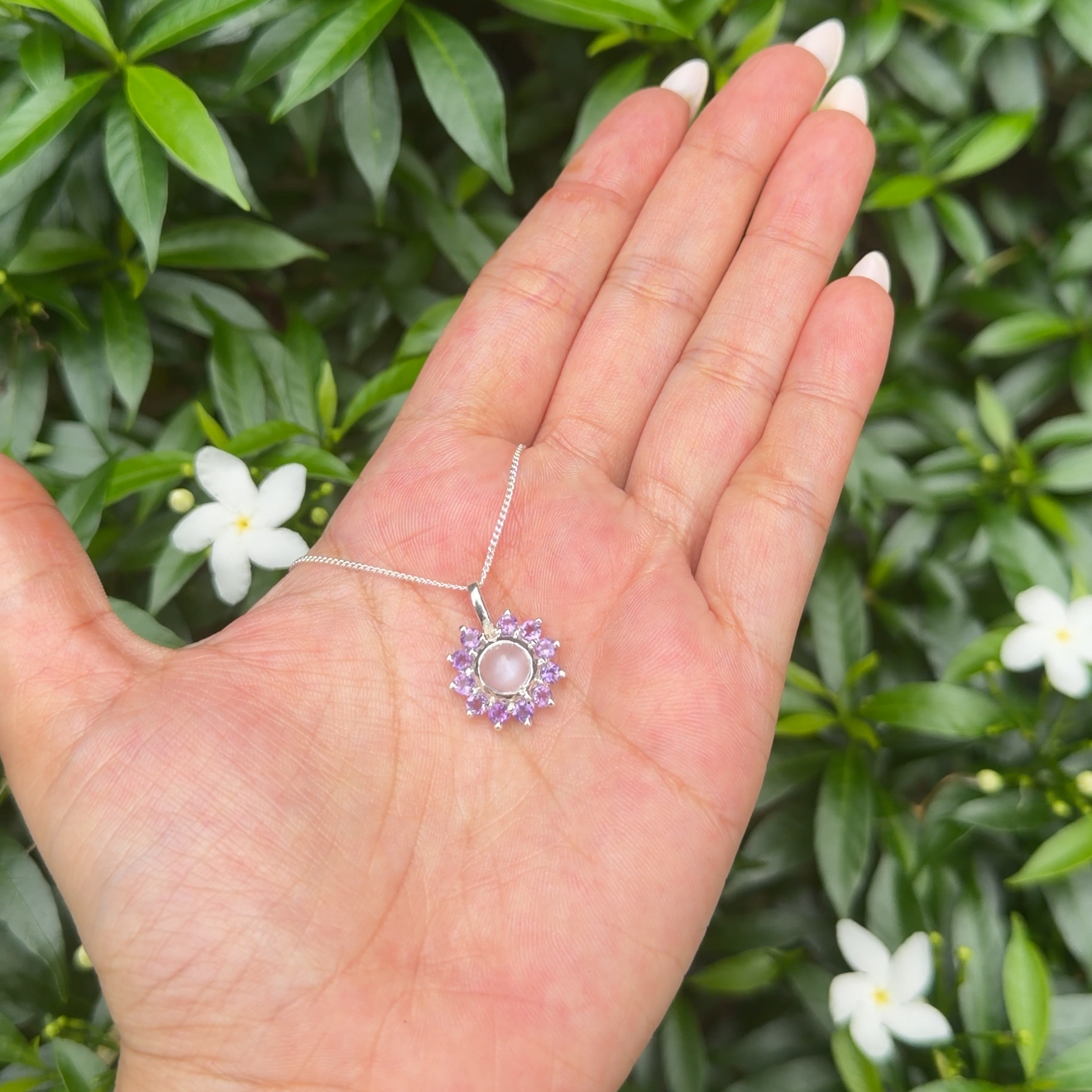 Moonstone, Amethyst Jessie Necklace - CLJ939