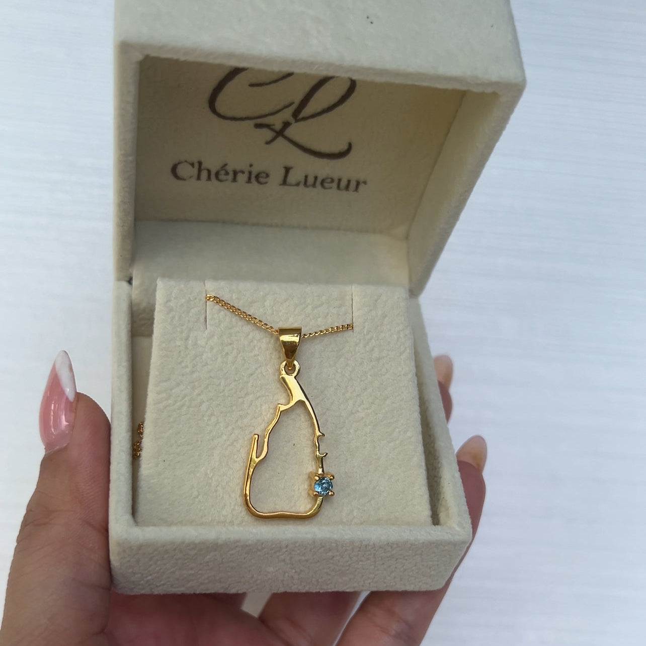 London Blue Topaz Sri Lankan Map Necklace - CLJ557LB