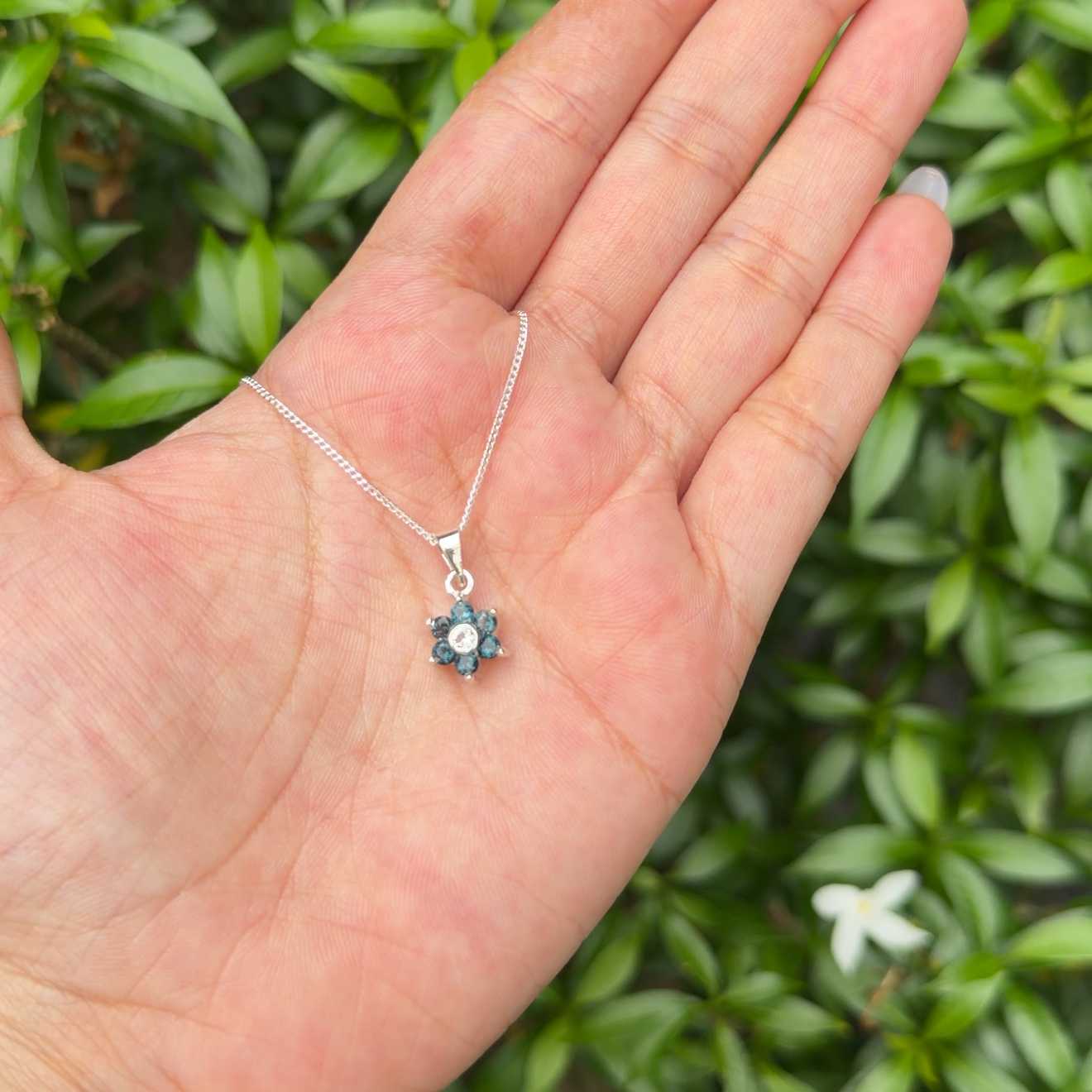 London Blue Topaz & White Topaz Abigail Necklace - CLJ887