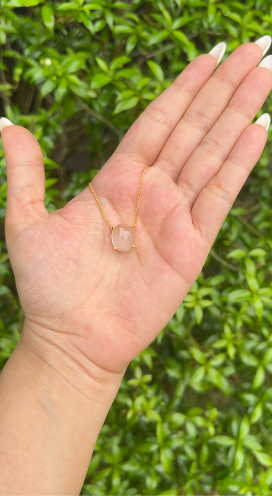 Rose Quartz Everly Convertible Necklace - CLJ357