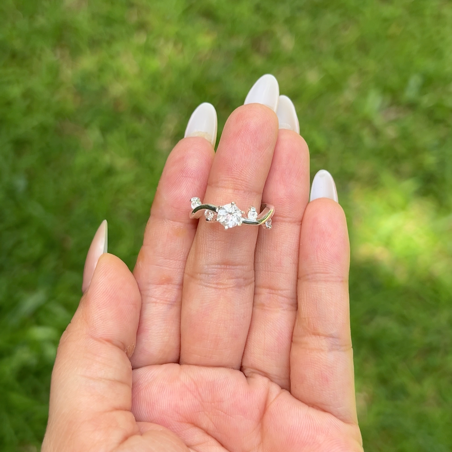 Handmade Sterling Silver White Topaz Nayah Ring - CLJ254W