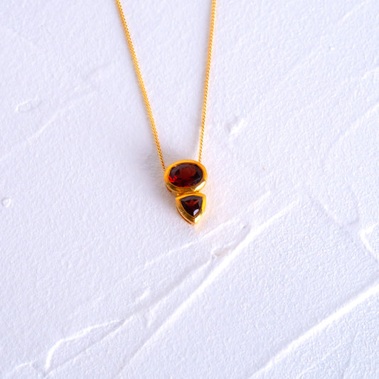 Handmade Garnet Olina Convertible Necklace - CLJ708G