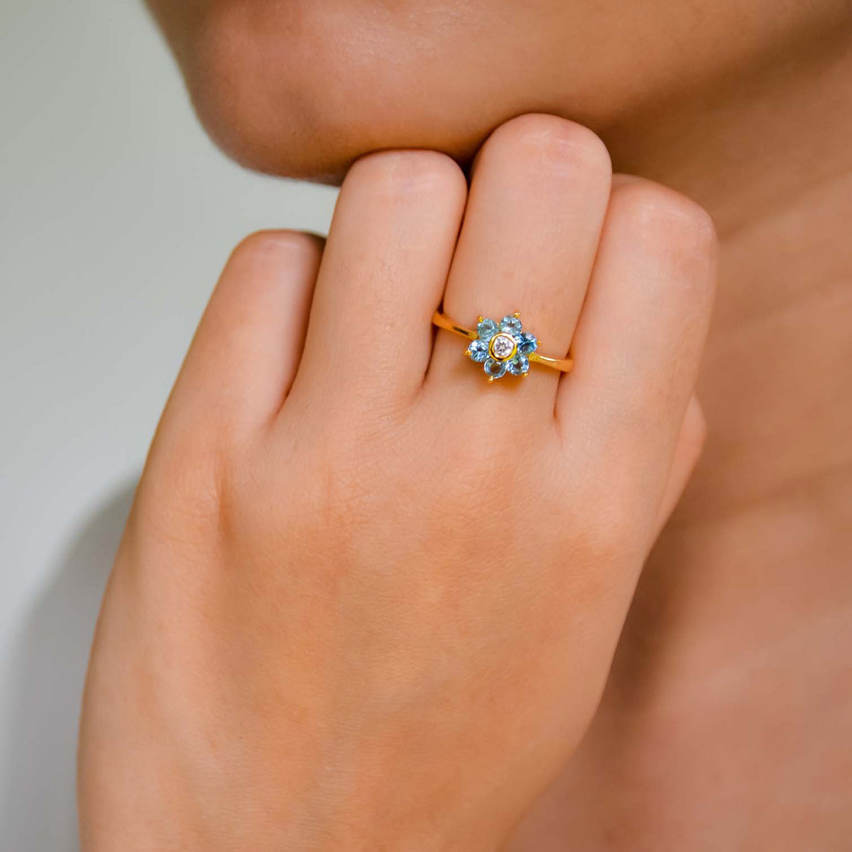 Handmade Sterling Silver Blue Topaz Abigail Ring - CLJ332