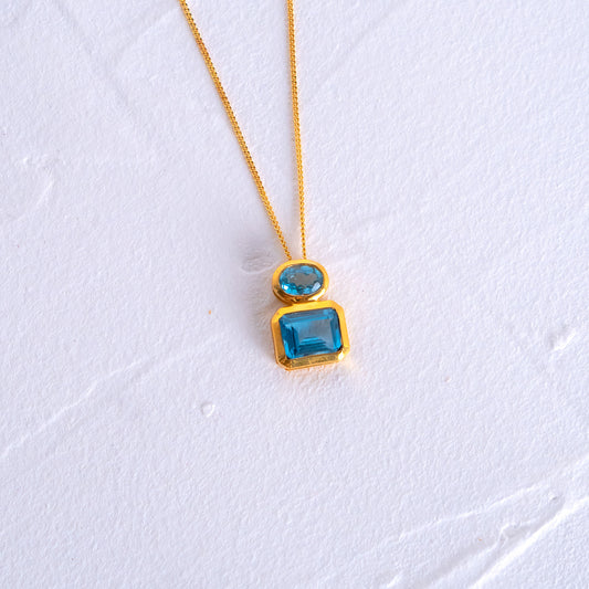 Blue Topaz Rowena Convertible Necklace - CLJ707B