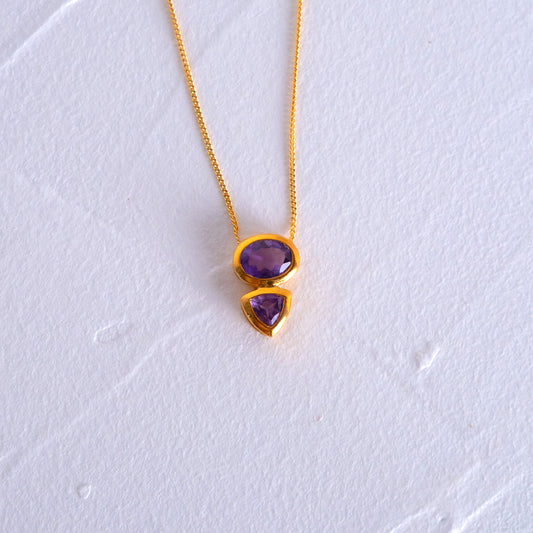 Handmade Amethyst Olina Convertible Necklace - CLJ708A