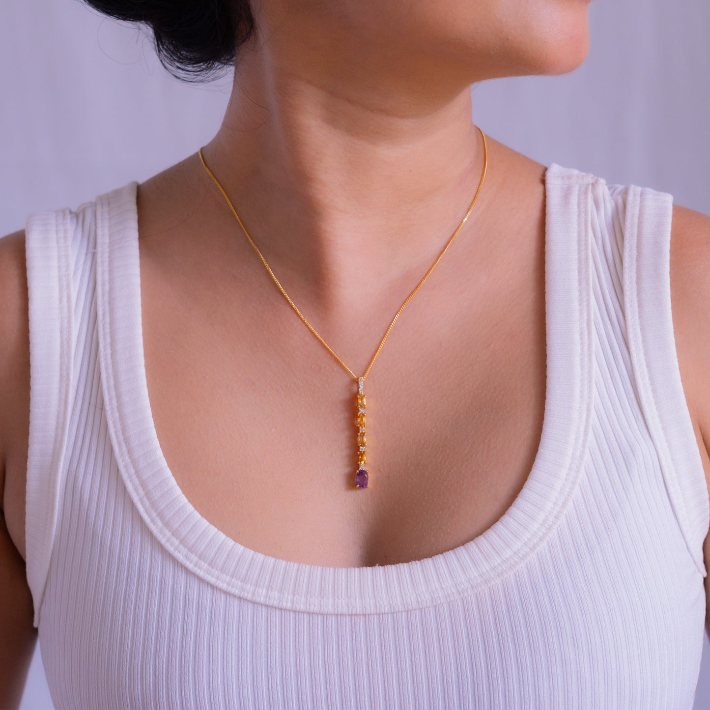 Amethyst & Citrine Lysandra Necklace - CLJ682