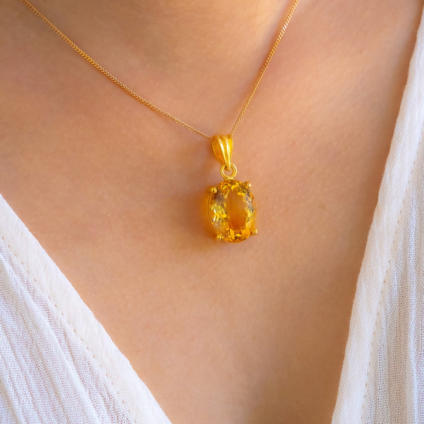 Citrine Chloe Necklace - CLJ560