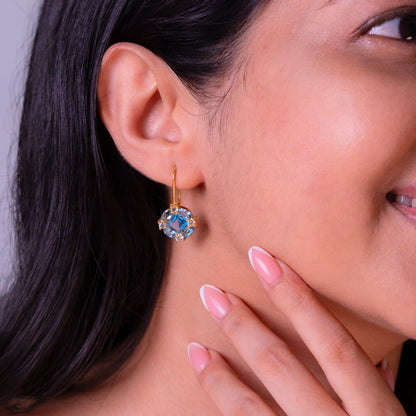 Blue Topaz & White Topaz Penelope Earrings - CLJ670B