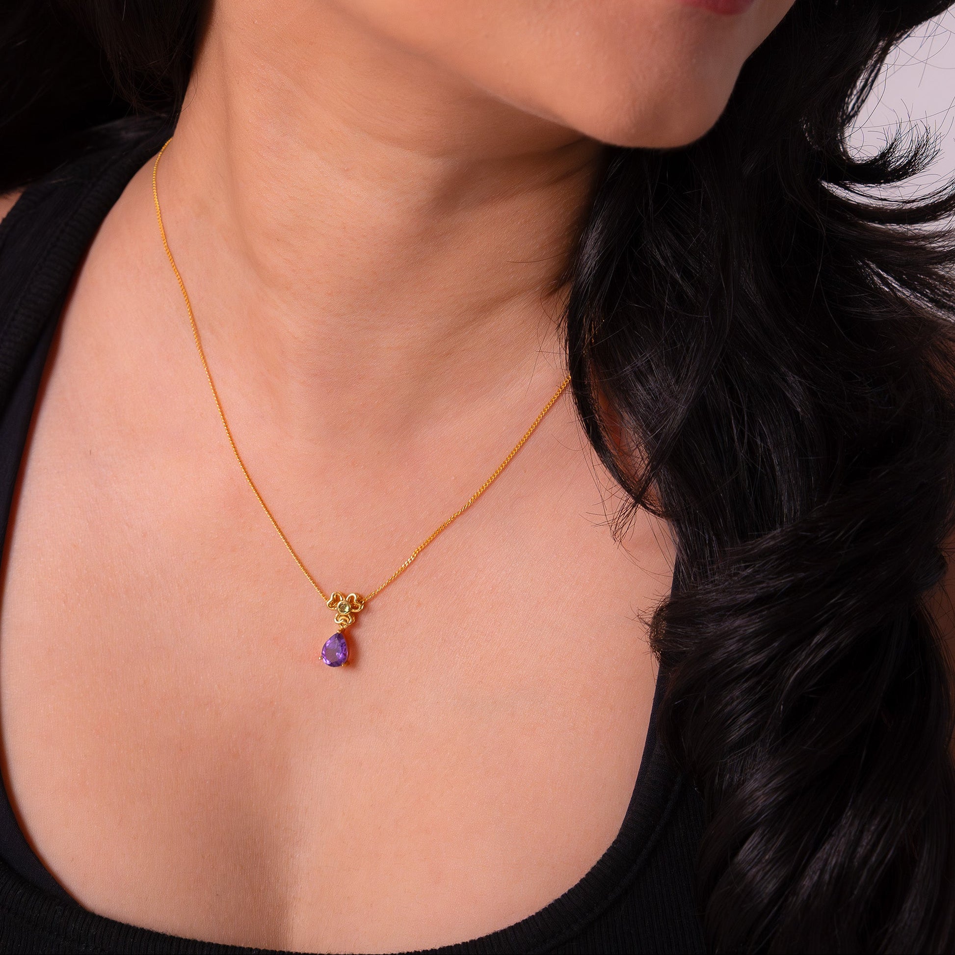 Handmade Sterling Silver Amethyst Rylee Necklace - CLJ381