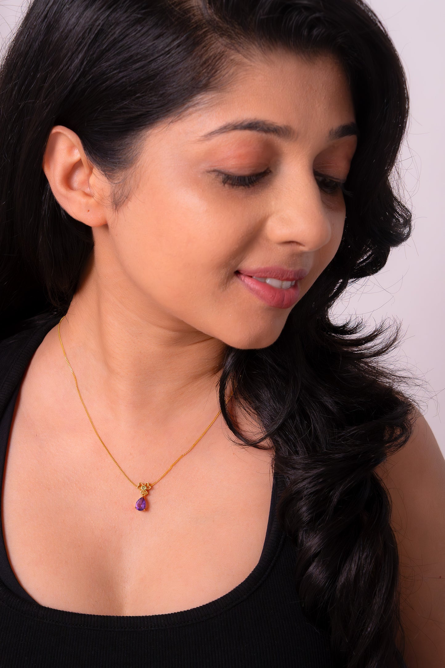 Handmade Sterling Silver Amethyst Rylee Necklace - CLJ381