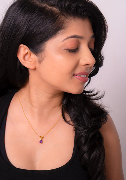 Handmade Sterling Silver Amethyst Rylee Necklace - CLJ381