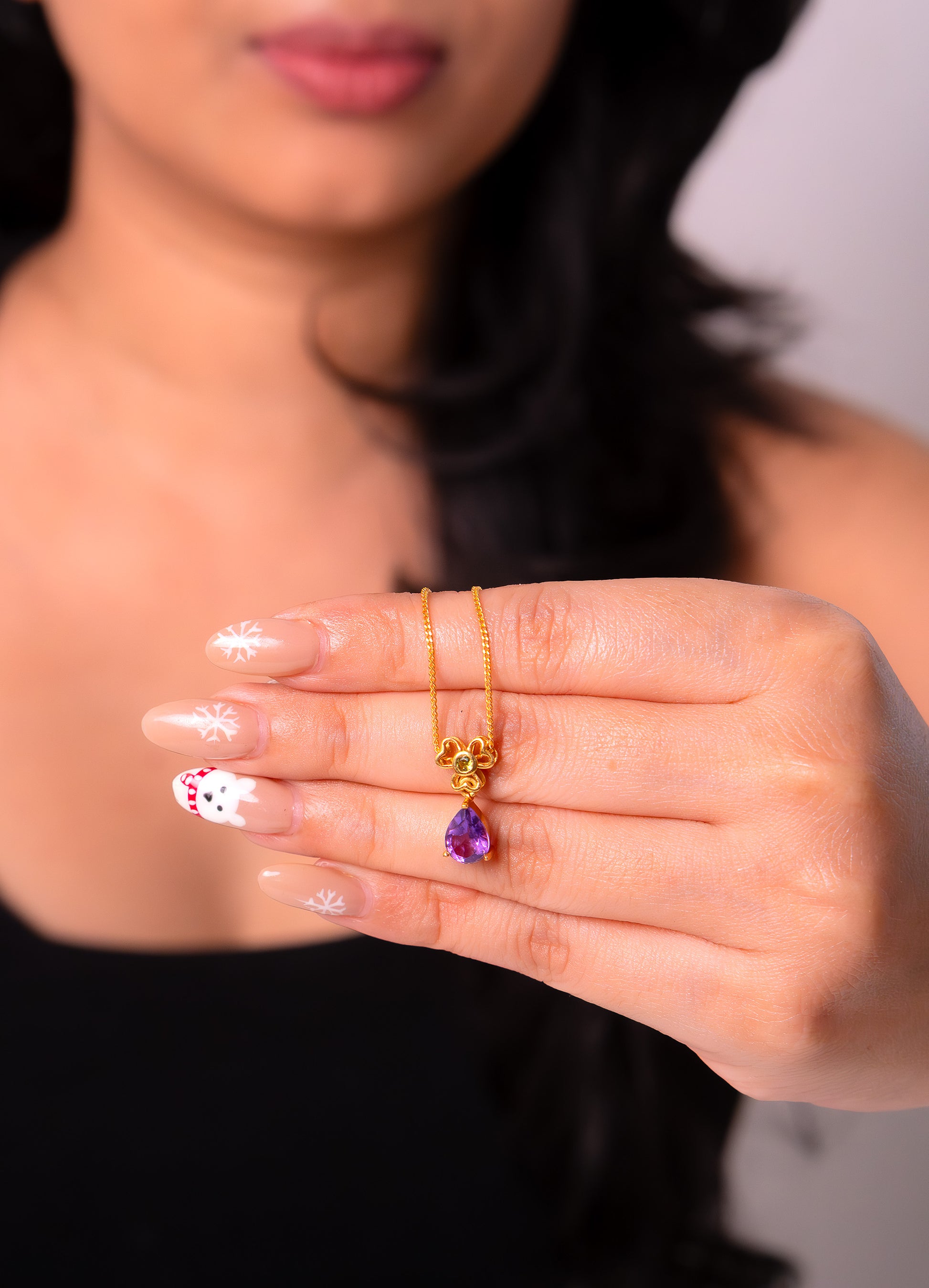 Handmade Sterling Silver Amethyst Rylee Necklace - CLJ381