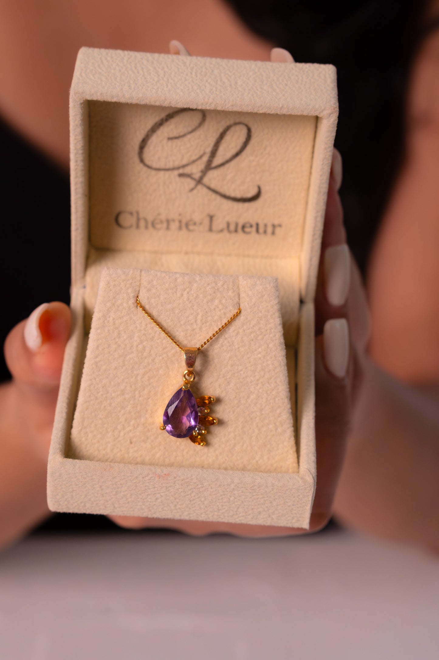 Amethyst, Citrine & White Topaz Iria Necklace - CLJ885