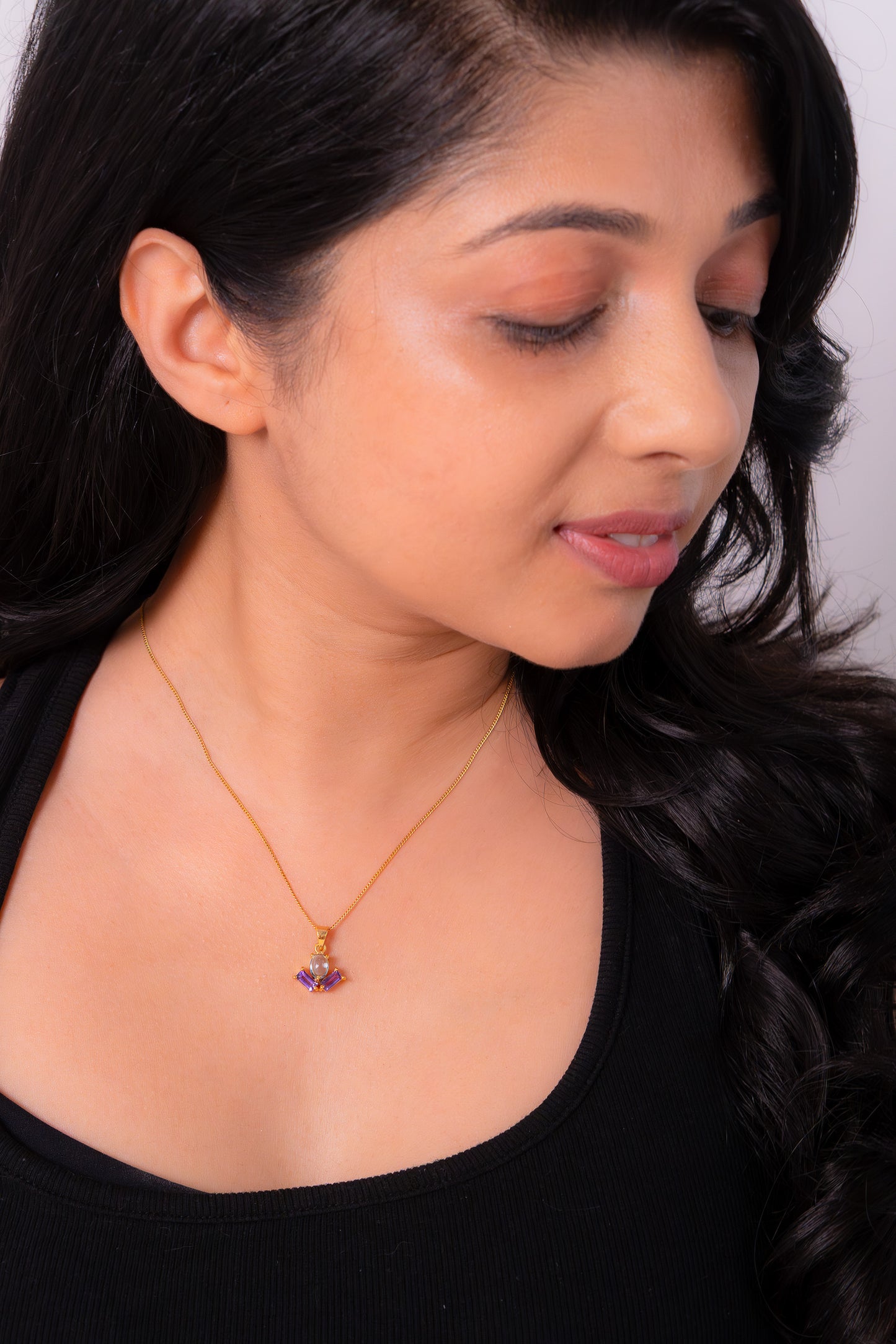 Blue Topaz & Amethyst Navia Necklace - CLJ895