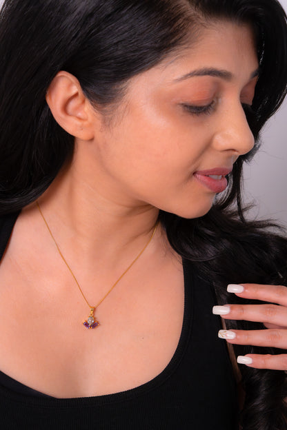 Blue Topaz & Amethyst Navia Necklace - CLJ895