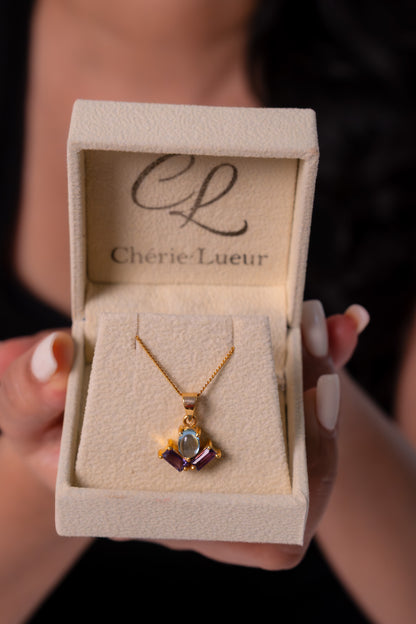Blue Topaz & Amethyst Navia Necklace - CLJ895