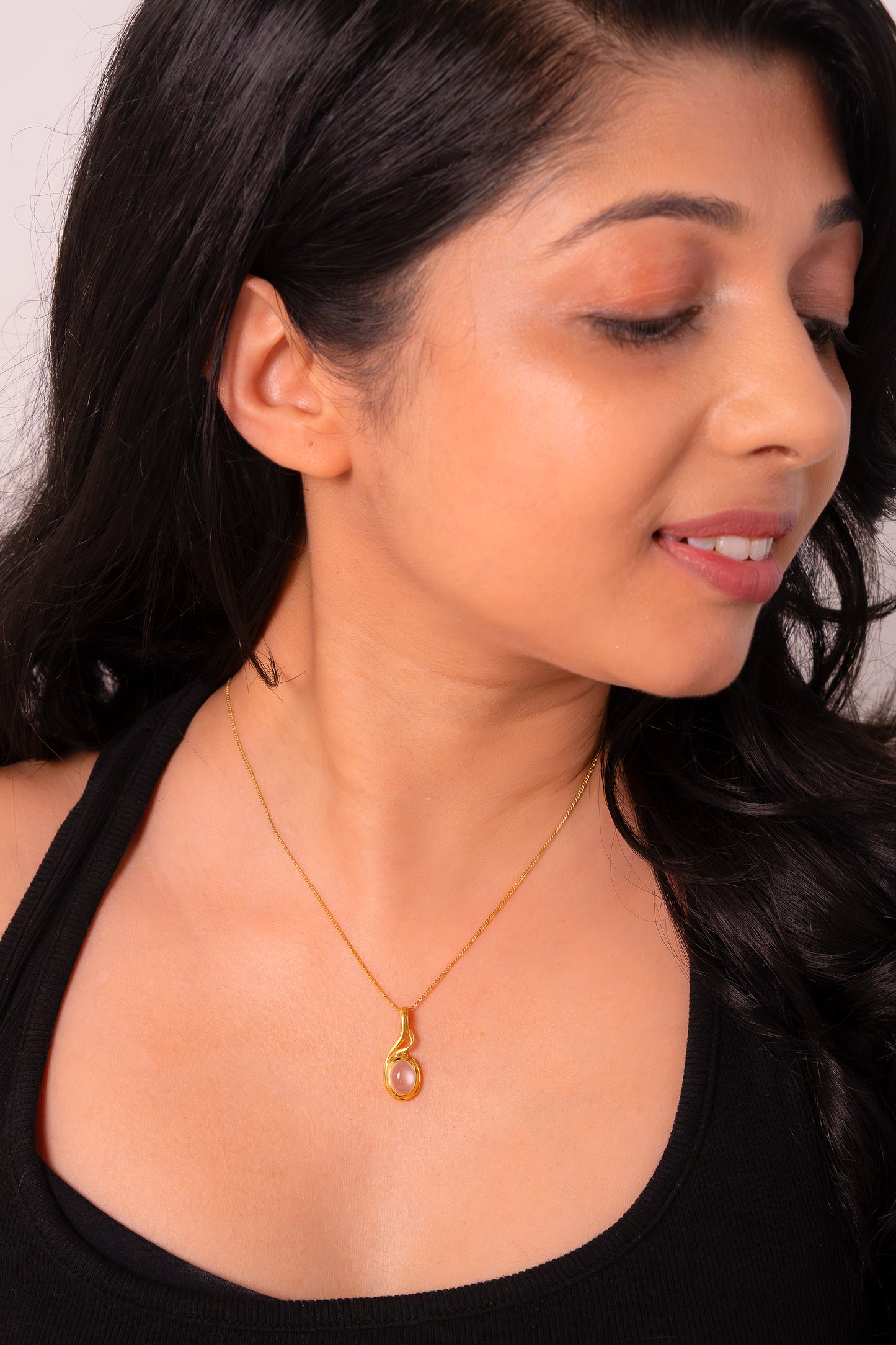 Rose Quartz Mireya Necklace- CLJ915