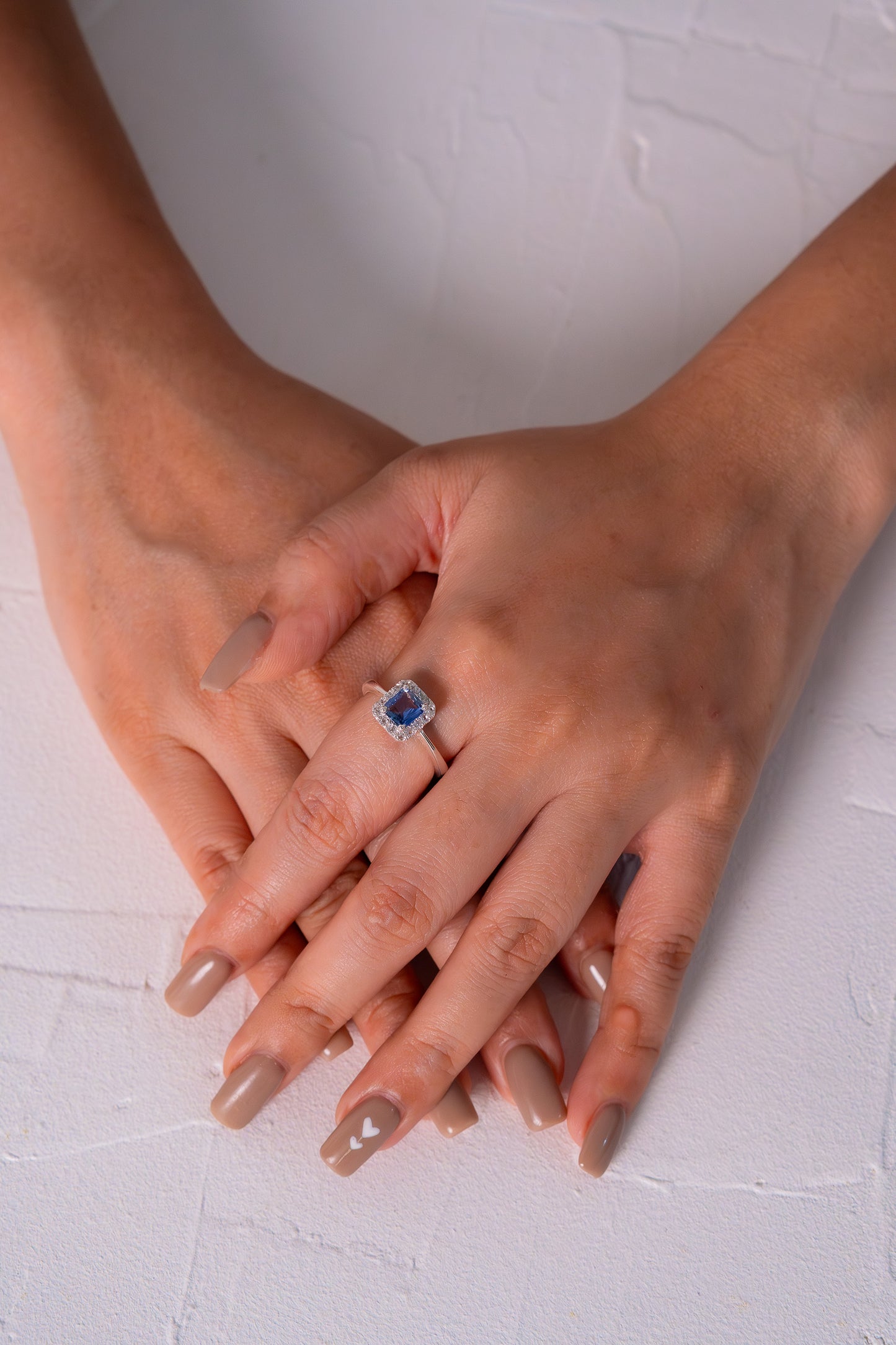 Blue Sapphire, White Sapphire Orelia Ring - CLJ890