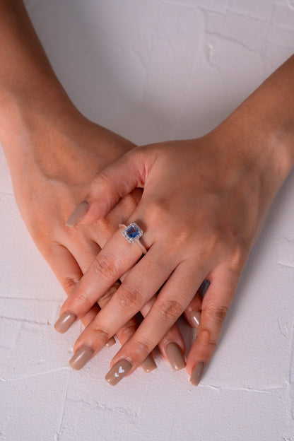 Blue Sapphire, White Sapphire Orelia Ring - CLJ890