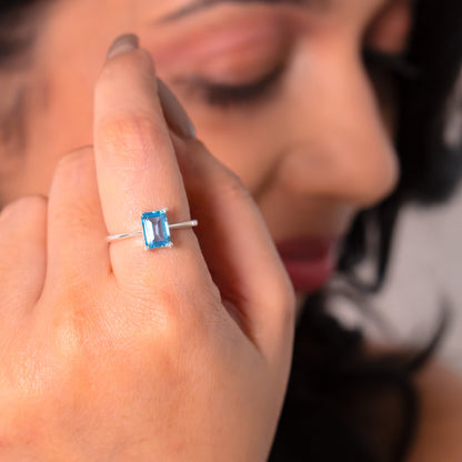 Blue Topaz Aura Ring - CLJ068