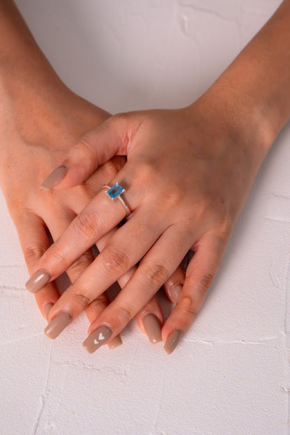 Blue Topaz Aura Ring - CLJ068