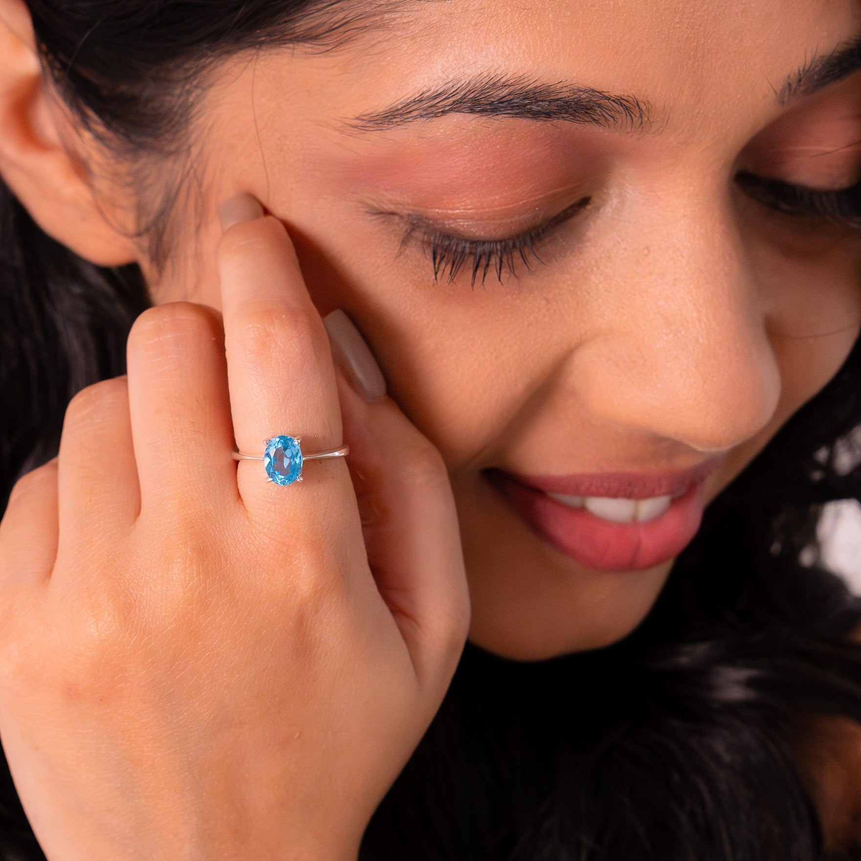 Blue Topaz Amore Ring - CLJ070