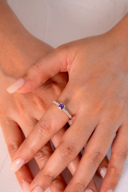 Violet Sapphire, White Sapphire Liane Ring - CLJ903