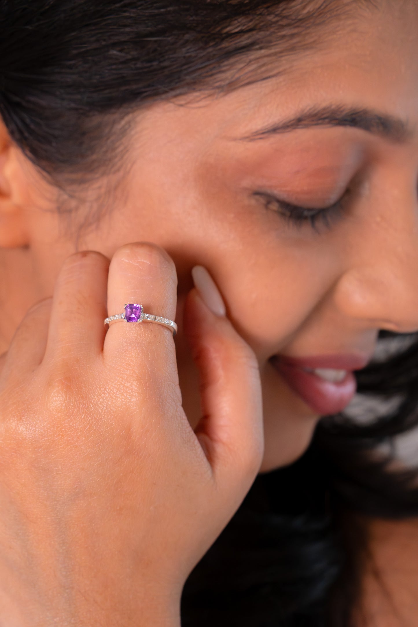 Pink Sapphire & White Sapphire Brianna Ring - CLJ904