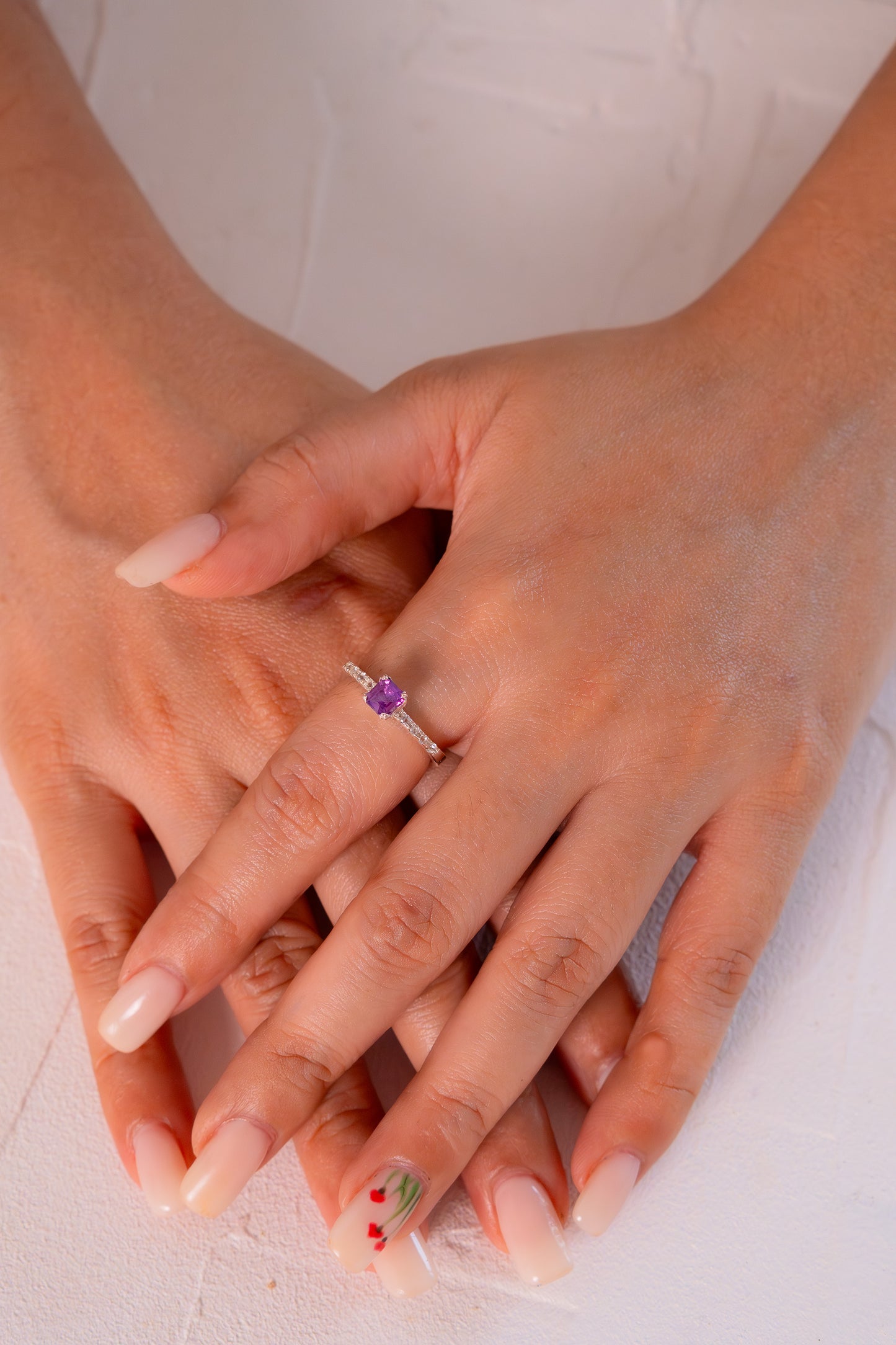 Pink Sapphire & White Sapphire Brianna Ring - CLJ904