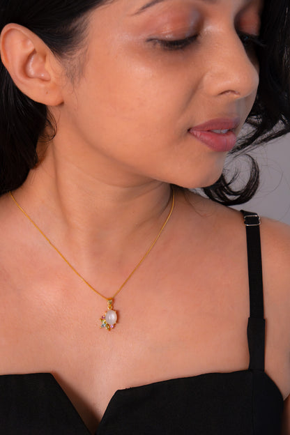 Moonstone, Peridot, Blue Topaz, Pink Tourmaline Necklace - CLJ902