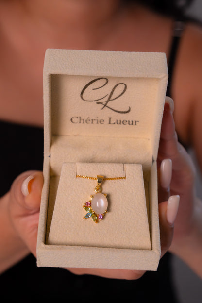 Moonstone, Peridot, Blue Topaz, Pink Tourmaline Necklace - CLJ902