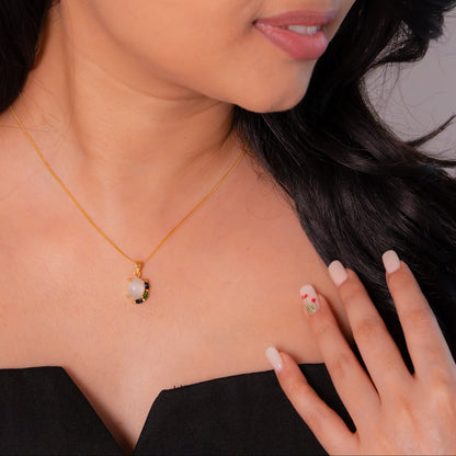 Moonstone, London Blue Topaz & Chromium Diopside Beatrice Necklace - CLJ911