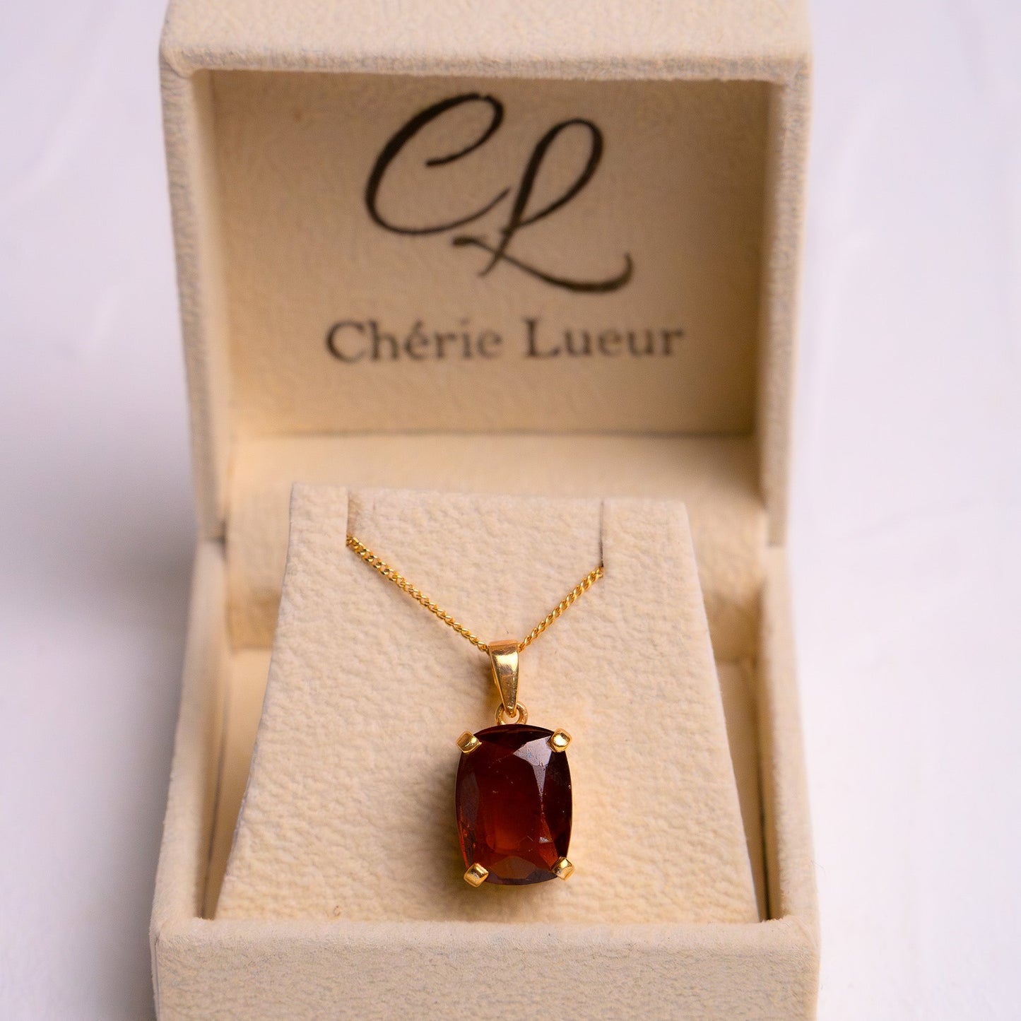 Gomeda(Hessonite) Evelina Necklace - CLJ825
