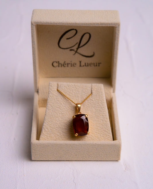 Gomeda(Hessonite) Evelina Necklace - CLJ825