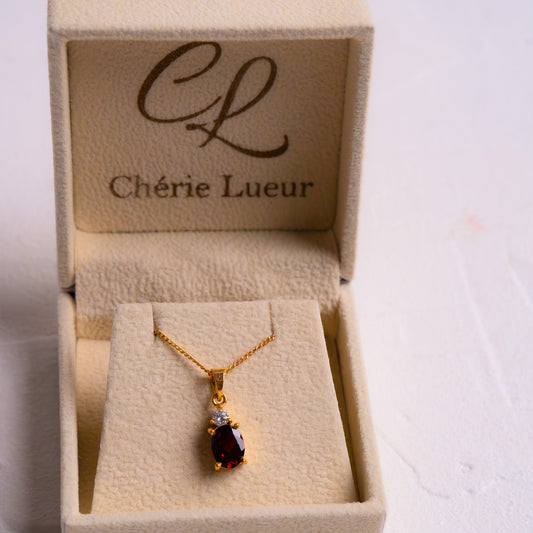 Garnet Leah Necklace - CLJ233G