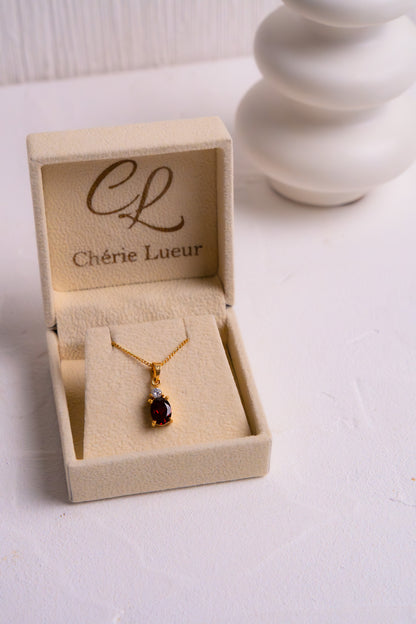 Garnet Leah Necklace - CLJ233G