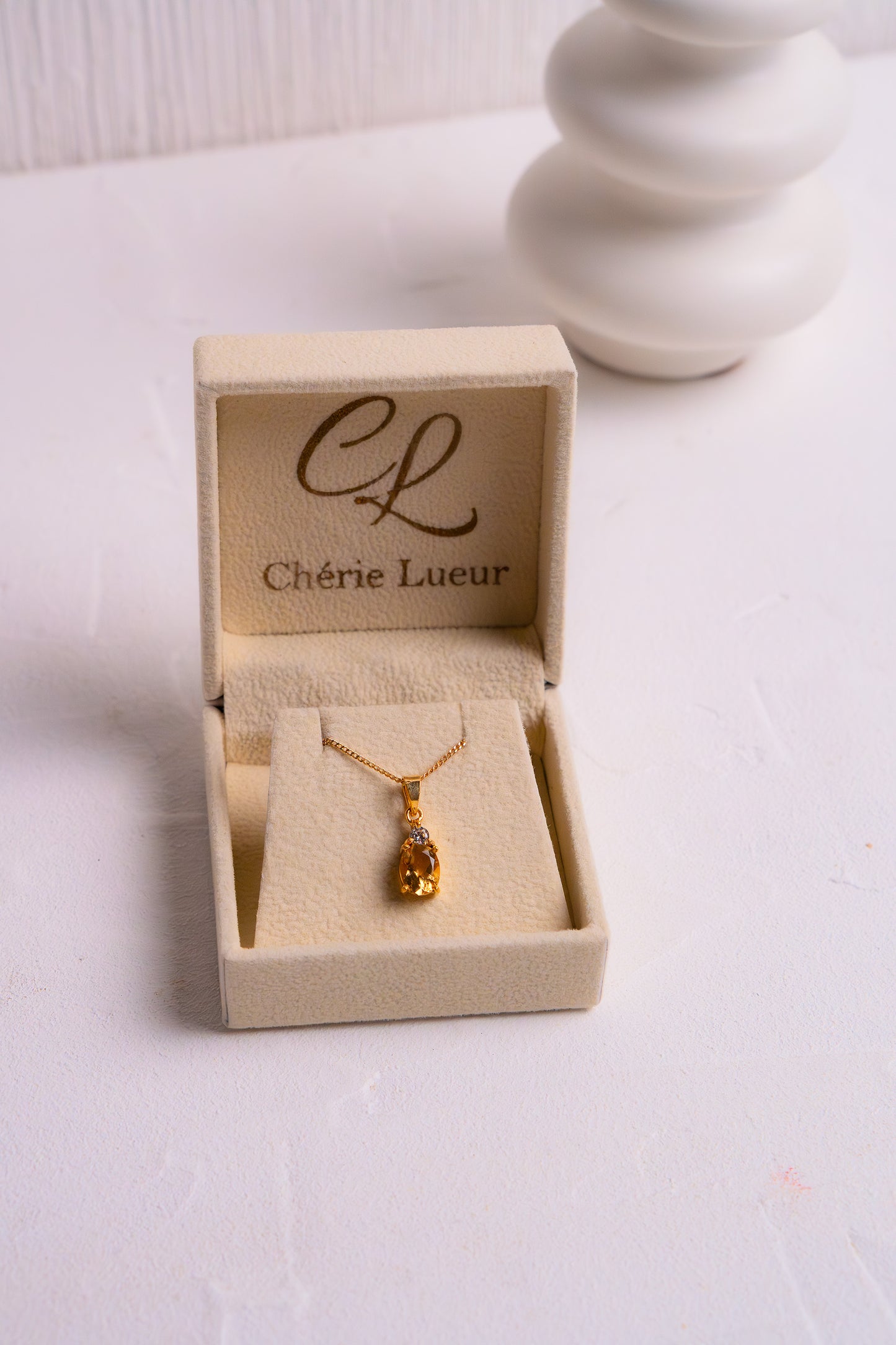 Citrine Leah Necklace - CLJ233C