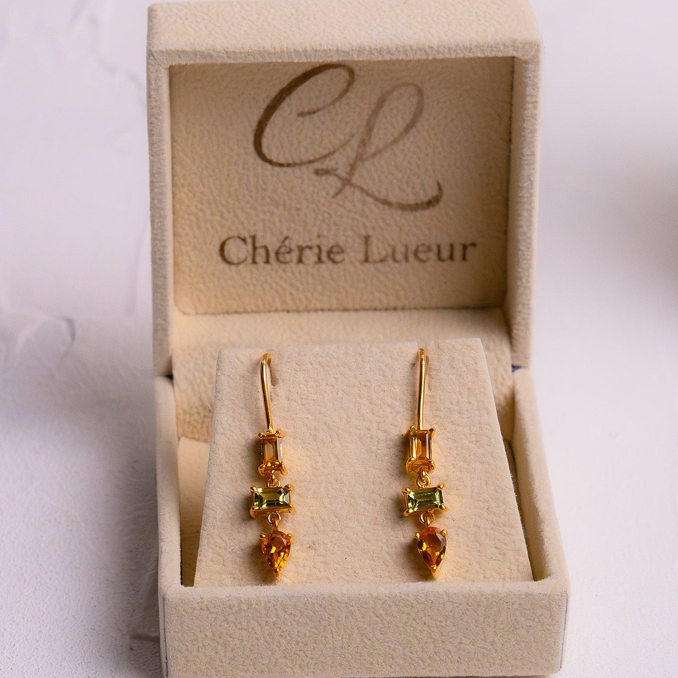 Peridot & Citrine Francesca Earrings - CLJ671
