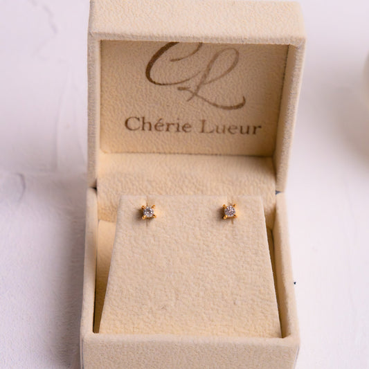 White Topaz Daisy Earrings - CLJ597W