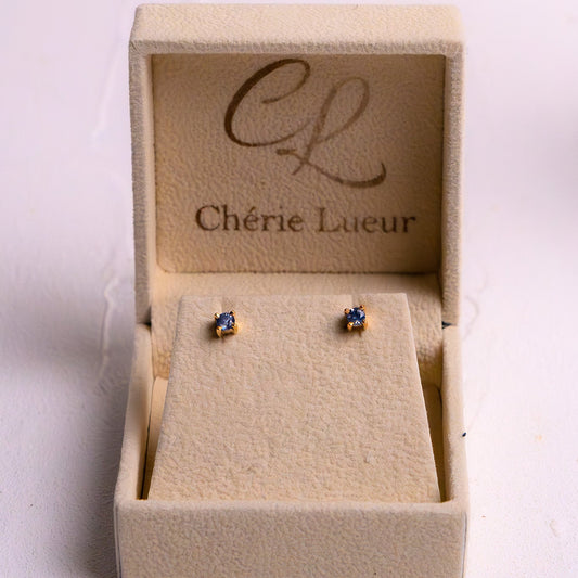 Blue Sapphire Daisy Earrings - CLJ597BS