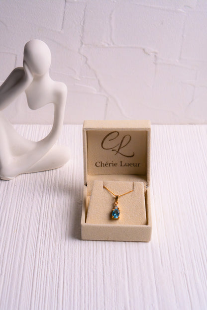 Blue Topaz Leah Necklace - CLJ233B