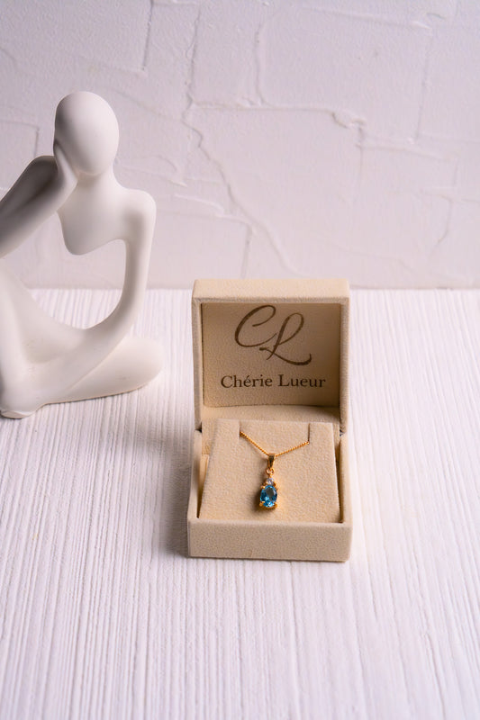 Blue Topaz Leah Necklace - CLJ233B