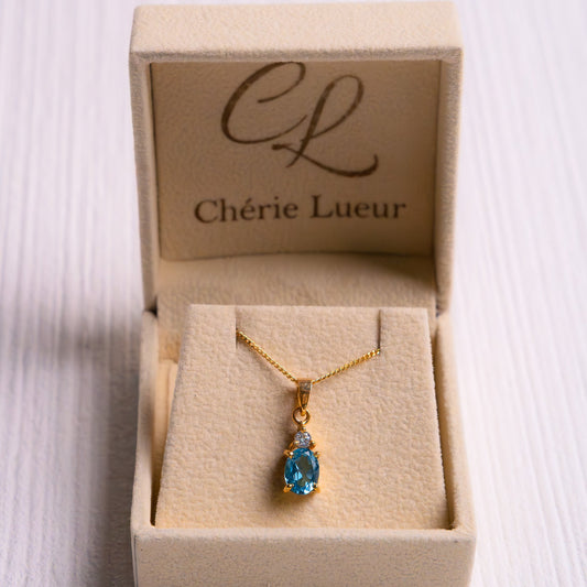 Blue Topaz Leah Necklace - CLJ233B