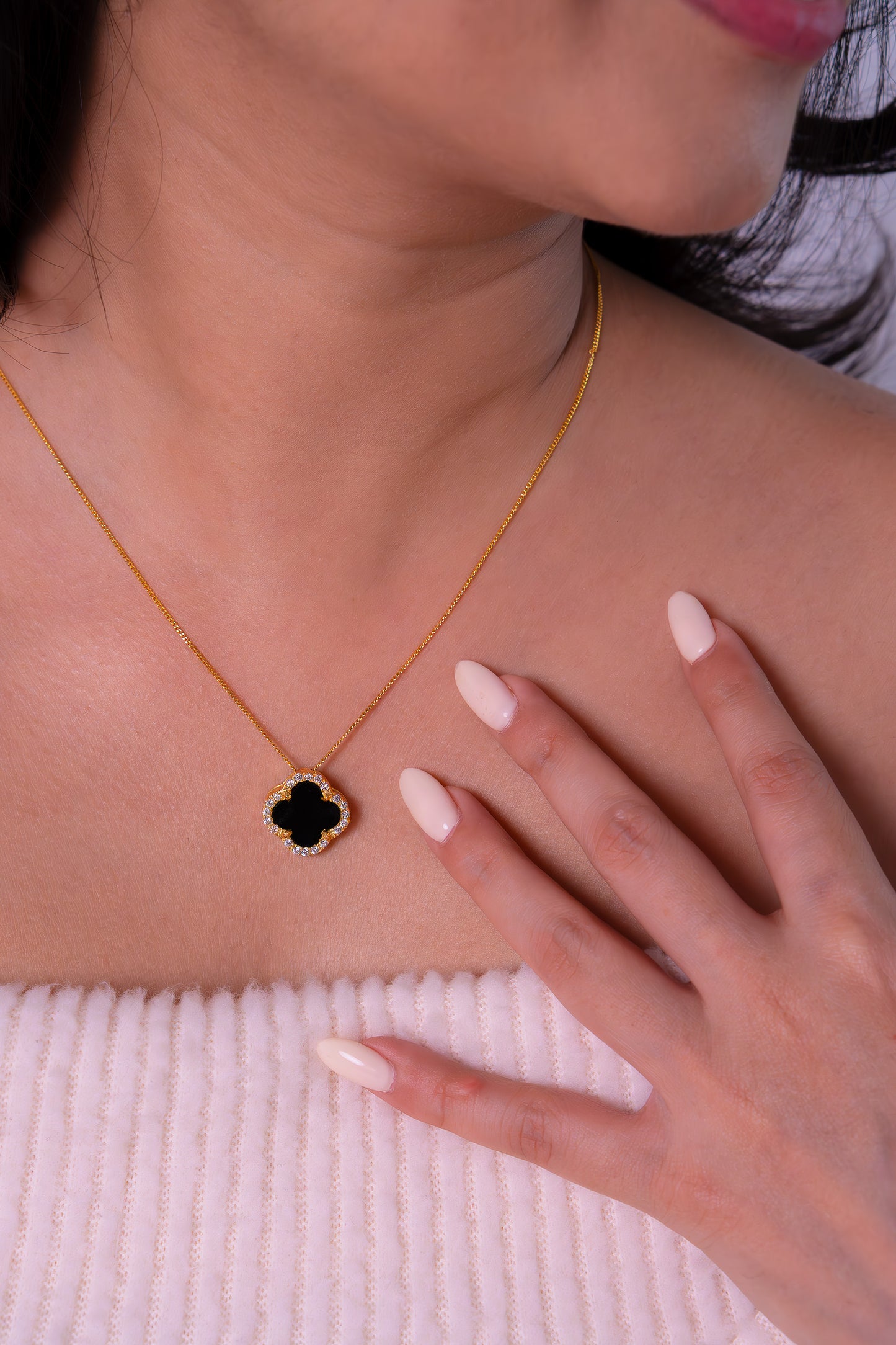 Black Onyx Leora Necklace -  CLJ608B