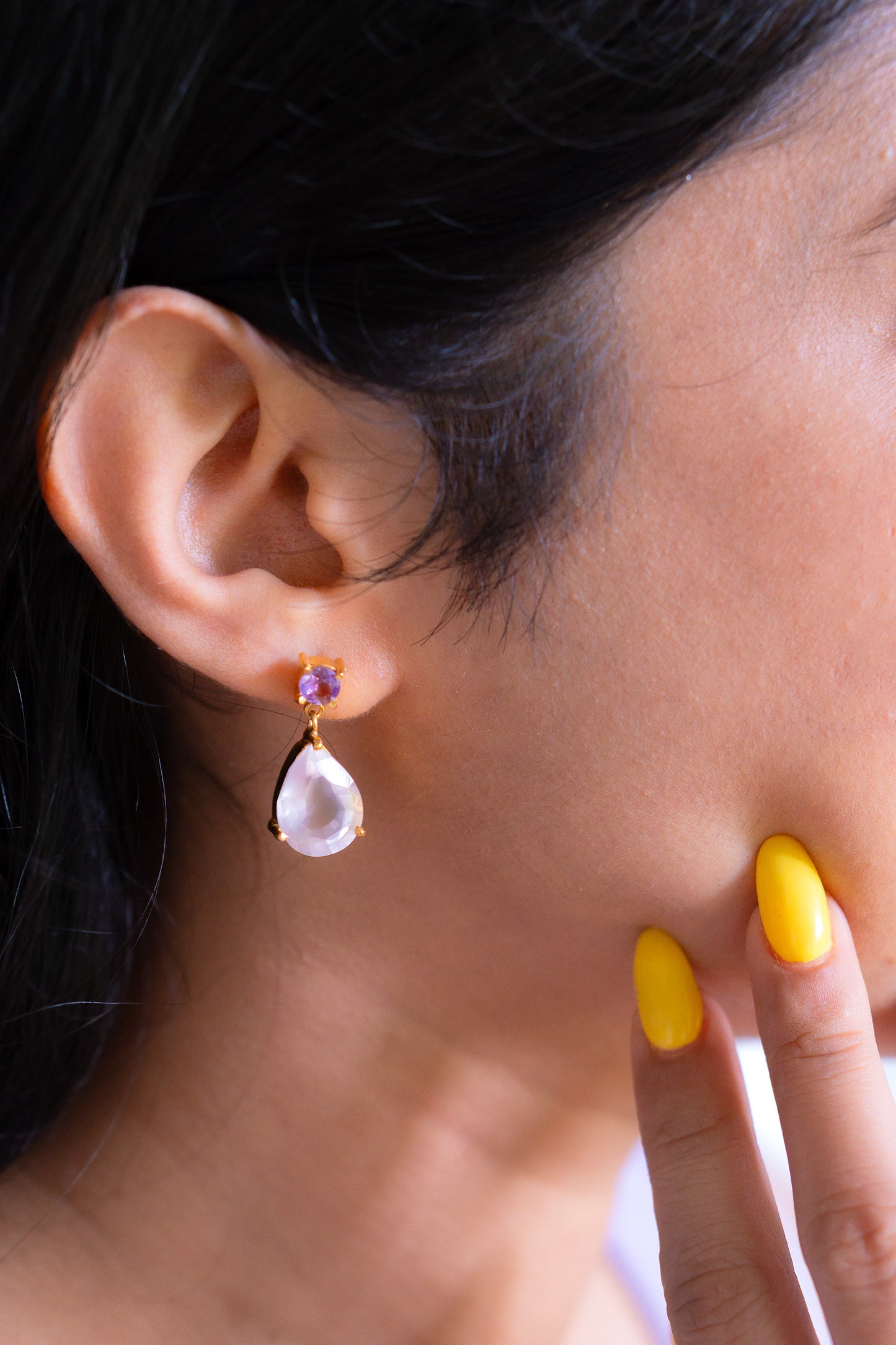 Rose Quartz & Amethyst Orenda Earrings CLJ659