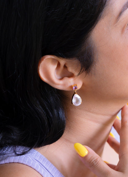 Rose Quartz & Amethyst Orenda Earrings CLJ659