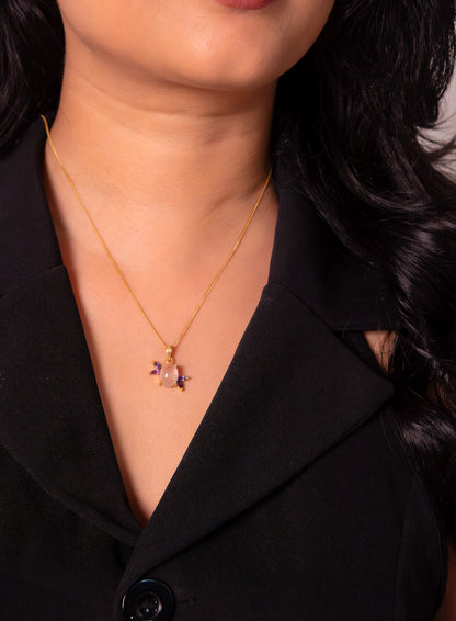 Rose Quartz & Amethyst Elsie Necklace - CLJ923