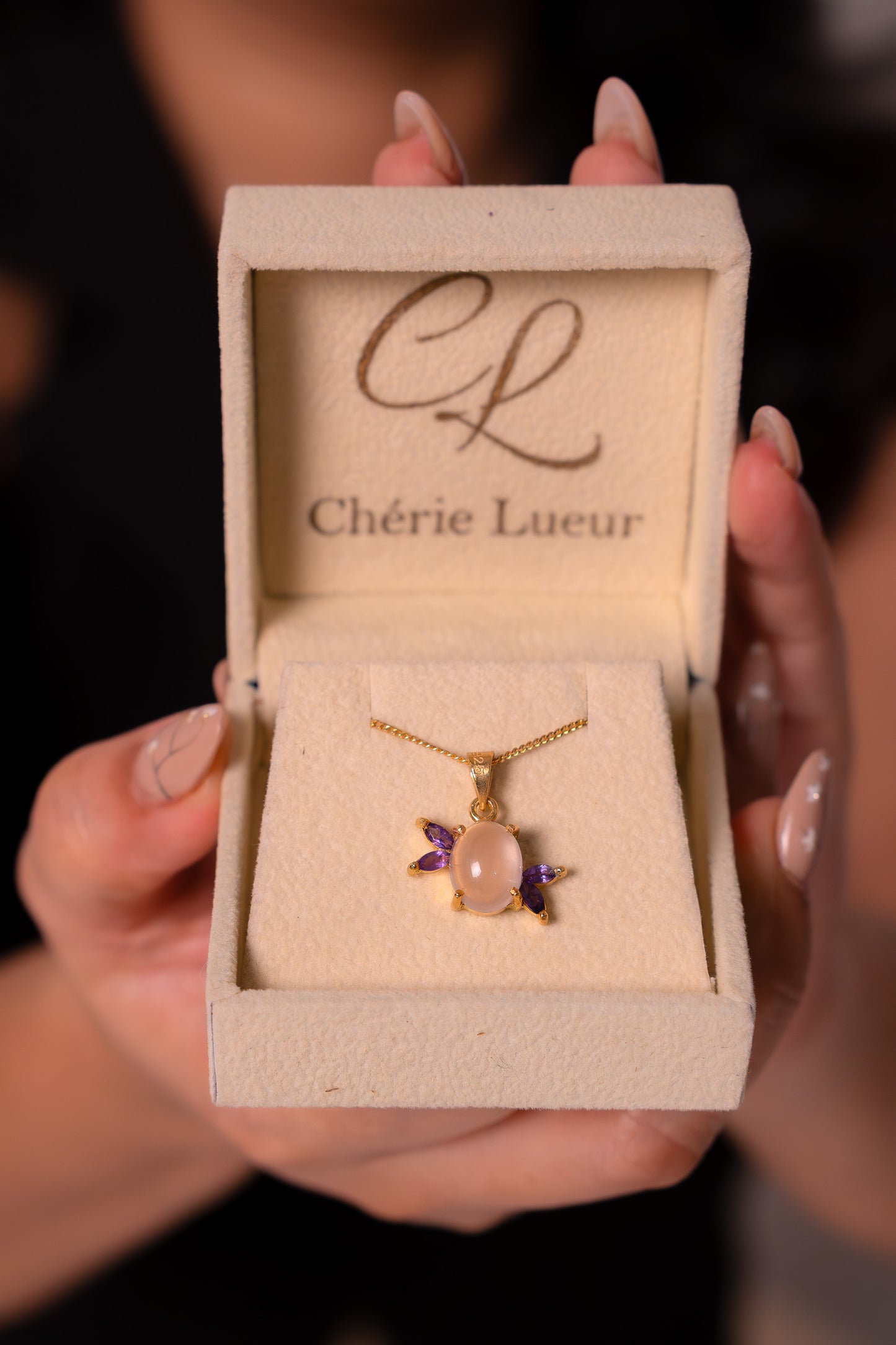 Rose Quartz & Amethyst Elsie Necklace - CLJ923